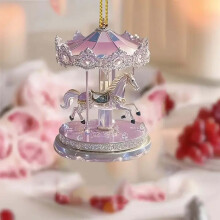 Pendentif clé en acrylique pour la Saint-Valentin (carrousel stéréoscopique 3D)