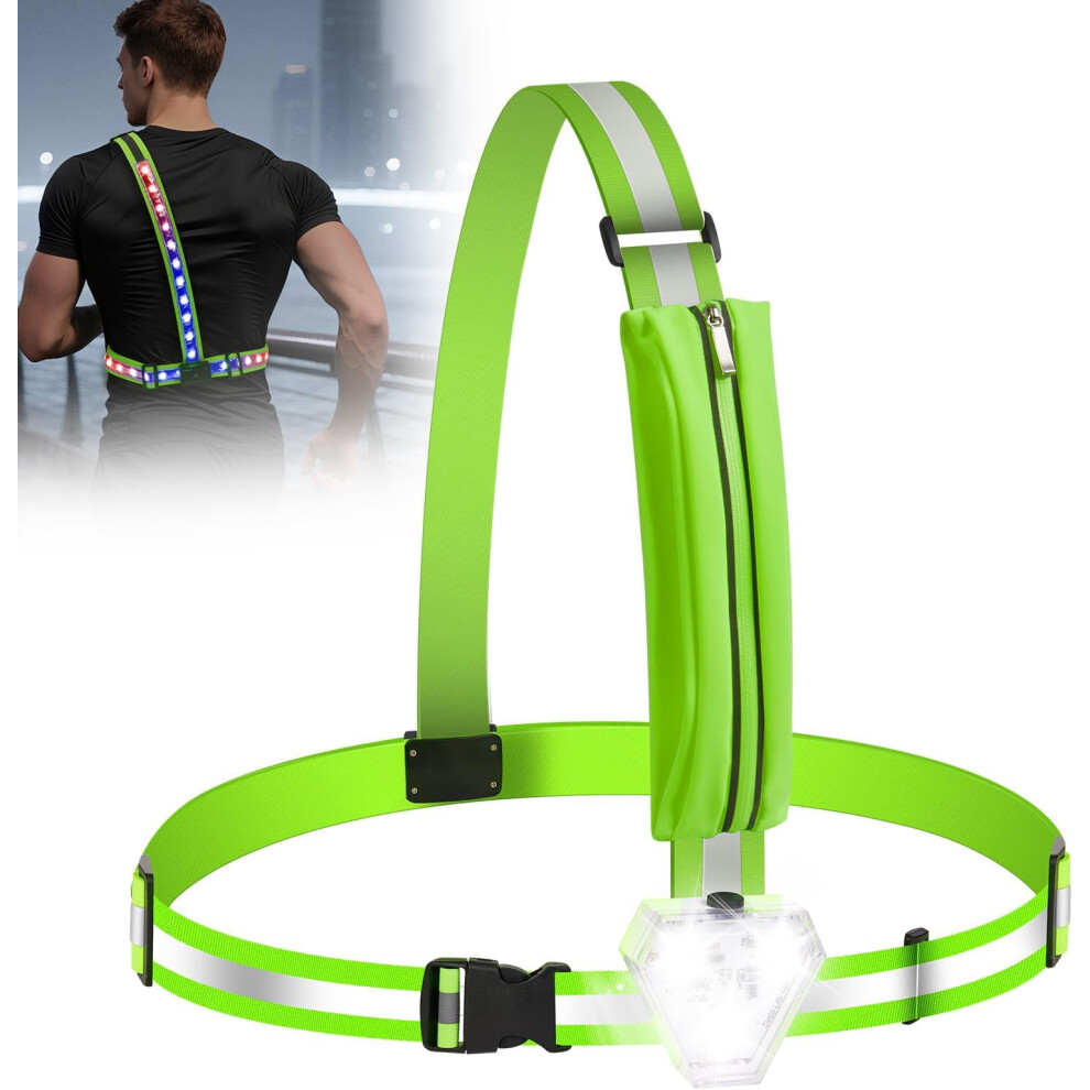 Led Reflective Vest With 500Lm Chest Light, 5 Rgb Colors, Rechargeable, Ipx4, Adjustable Night Safety Vest For Running, Walking, Cycling Â 9422877921683