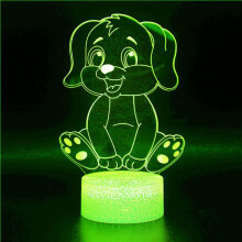 Solas Oíche Madra 3T, Deasc Tábla, Lampaí Mealltóireachta Optúla, 7 Soilse ag Athrú Dathanna, Lampa Tábla LED, Nollag, Baile, Grá, Breithlá,