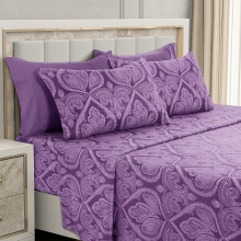 Σετ σεντόνια LUX Décor Paisley King – 6 τεμάχια εξαιρετικά μαλακά μικροΐνες, με βαθιά τσέπη