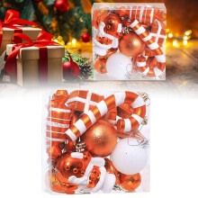 16-Piece Christmas Tree Ornament Set – Wall Hangs & Plastic Baubles Decor, Compatible with Xmas Tree