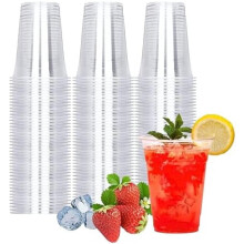 Plastové poháre, priehľadné PET, 100 kusov, 16 oz