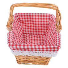 Wicker Bread Basket for Serving and Storage Rectangular Willow Basket with Smooth Surface