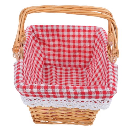 Wicker Bread Basket for Serving and Storage Rectangular Willow Basket with Smooth Surface