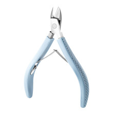 Neglebåndskutter med ergonomisk gummibelagt håndtak i rustfritt stål, komfortabelt grep, negletrimmer med full kjeve for manikyr