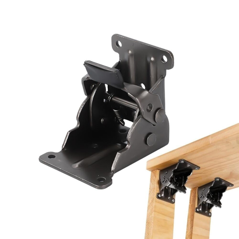 Qenashaing Heavy-Duty Steel Folding Brackets, 500 Lb Load Capacity, Self-Locking Hinge For Foldable Table, Bed & Workbench Legs Â Compatible With 9329345372193