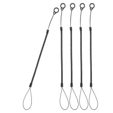 5Pcs Pen Holder Leash Black Plastic Retractable for General Users