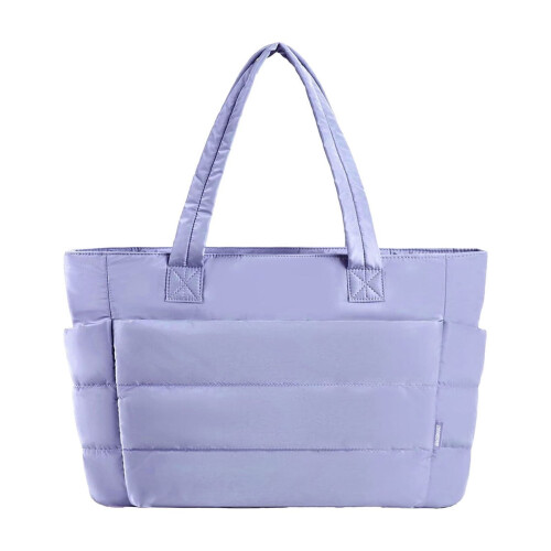 Bolsa tote feminina, leve e acolchoada, com compartimentos, ideal para viagens, trabalho e academia.