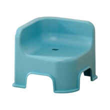 Blue Low-Profile Shower Stool With Wide Base Design For Stable Footing During Hair Washing And Bath Toy Storage #5828m