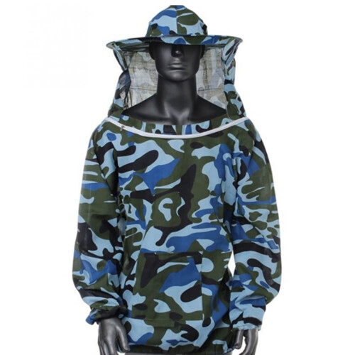 Professional White Extra Large Beekeeping Suit, Jacket, Pull Over, Smock with Veil BEE(Camouflage)