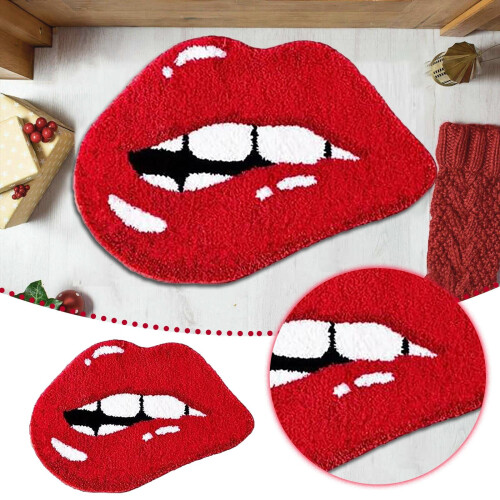 Χαλί δαπέδου Red Lips για την ημέρα του Αγίου Βαλεντίνου - Αντιολισθητικό, εύκολο στο