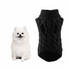 Gebreide huisdierentrui voor hond en kat, zwart, maat XL