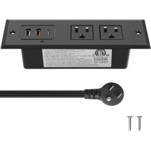 Upotettu jatkojohto USB-C- ja USB-A-porteilla, 1,2 m pitkä ja litteä