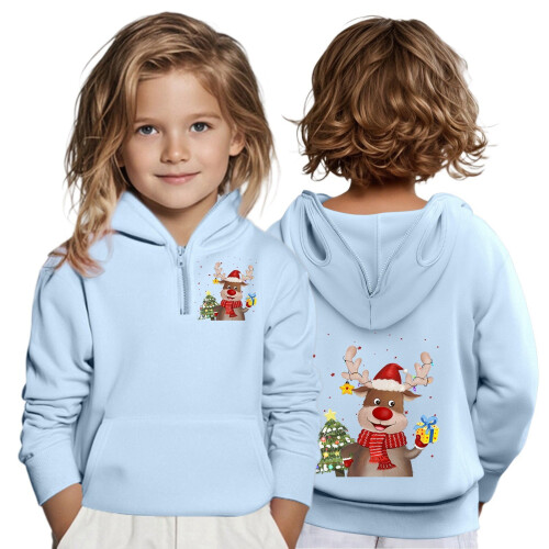 Sweat-shirt à capuche imprimé pour garçon avec fermeture éclair, 1