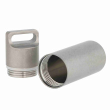 Titanium Waterproof Mini Pill Case Pocket Container for Camping Hiking Travel