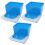 3Pcs Sky-Blue Plastic Poultry Feeder Large Capacity Feeding Bowl 4