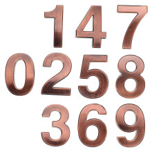 10Pcs High-Grade Coffee ABS Self-Adhesive Numbers for Home and Office