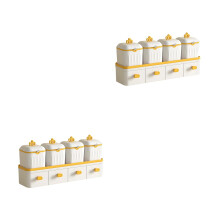 2Sets Keukenkruiden Opbergdoos Set Wit PP Stevig En