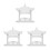 3Pcs White Miniature Pavilion Model Plastic Garden Ornament 1
