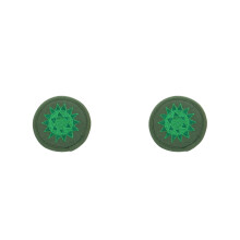 2Pcs Durable Green Rounded Buddhist Sound Bowl Pads Embroidered Mats