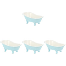 4St Blauwe Keramische Kom Met Design Voor Fruit En Snacks