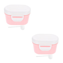 2Pcs Leakproof Baby Food Container Pink PP Milk Powder Dispenser