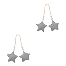 2St Grijze Beaded Decoratie Voor Wand En Bed