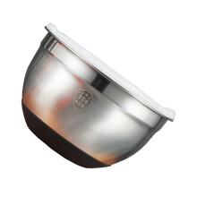 1Pc Stainless Steel Whisk Bowl with Silicone Lid and Anti-Slip Bottom