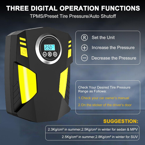 12V Digital Tyre Inflator 150PSI Car Pump Air Compressor Light 2