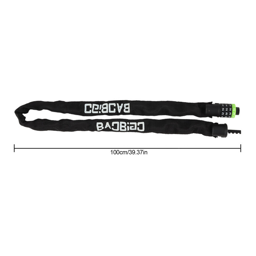 (Black) 4-Digit Resettable Bicycle Cable Lock Combination Password Anti-Theft Cable Lock For Bike Scooter Motorcycle 6253032021763