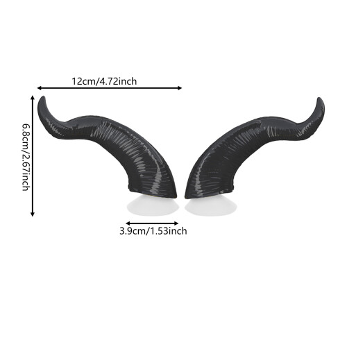 (Black) Motorcycle Helmet Devil Horns - 2PCS Detachable Decor