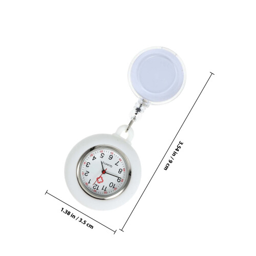 Orologio Da Tasca Bianco Nurse Clip-on Con Smiley Resistente 1