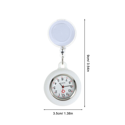 Orologio Da Tasca Bianco Nurse Clip-on Con Smiley Resistente 2