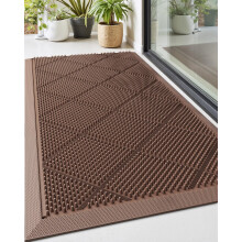 17x36 Gummifußmatte für den Eingangsbereich, strapazierfähige, rutschfeste und schmutzabweisende Fußmatte für den Außenbereich, braun –