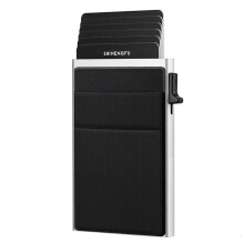 Porta carte in metallo robusto e schermato con capacità di slot espandibile, design ergonomico, portafoglio per carte e borsa porta contanti