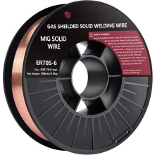 MIG-lasdraad, 0,030 inch, 10 lb MIG-draad ER70S-6, 10 lbs gasgevulde, spatarme MIG-lasdraad, compatibel met Lincoln Forney Harbor lasapparaten, 0,08