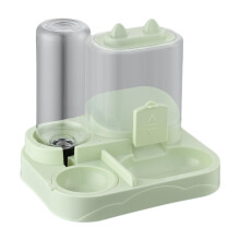 Distributore automatico di acqua e cibo per animali domestici, in plastica PP per uso alimentare, ideale per cani e gatti di piccola taglia.