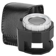 Lupă din aliaj de zinc solid cu zoom 30X, lentilă dublă și iluminare LED pentru inspecția timbrelor de monede, cu scală pliabilă și control