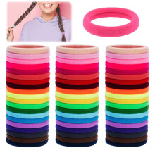 Elásticos de cabelo de algodão sem vinco, 240 unidades, sem costura, para cabelos grossos e finos (cores aleatórias)