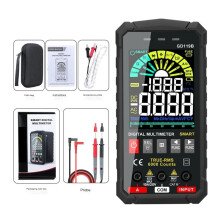GD119B Smart digital multimeter, 6000 enheter, NCV-spänningstestare, DC/AC V/A, resistans, kontinuitet, diod, kapacitans, Hz%, temperatur,