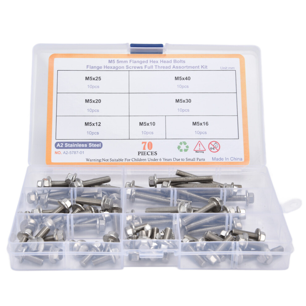Flange Distributes Load M5hex Socket Head Cap Bolts304stainless Steel Anti Moisture Corrosion Resistant Standard Size Hardware Kit 9370362929877