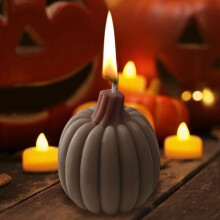 Candela profumata a forma di zucca in barattolo (alta) Candela in contenitore di cera Singola Decorazione moderna autunnale/autunnale