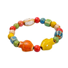 Handwoven Ceramic Jewelry Playful Cats Ceramic Beaded Stylish Wristband Charm for Fashion Lover