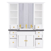 Conjunto de armários em miniatura flexíveis, conjunto de cozinha para casa de bonecas, móveis em miniatura de madeira, acessórios para casa de