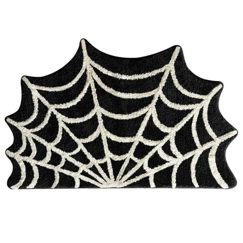 Χαλιά Δαπέδου με Ιστό Αράχνης για Halloween (50x80εκ.) - Χαλί Εισόδου Creepy, Αντιολισθητικό