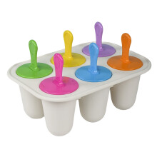 YujiCraft 6-teiliges Silikon-Eisformen-Set mit Deckeln und Stielen, wiederverwendbare Eisformen für Kleinkinder, weiß