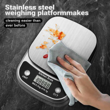 Food Kitchen Scale Digital Weight Grams and Oz，Professional Small Digital Kitchen Food Scales 10kg/0.1g 22Ib for Weight Loss, White, L