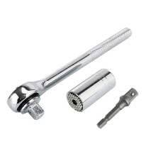3-piece set 7-19mm universal multi-function ratchet wrench universal socket hand tool repair screwdriver