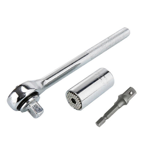 3-piece set 7-19mm universal multi-function ratchet wrench universal socket hand tool repair screwdriver