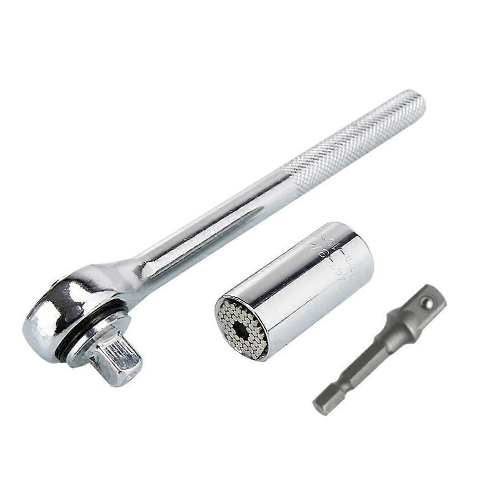 3-Piece Set 7-19Mm Universal Multi-Function Ratchet Wrench Universal Socket Hand Tool Repair Screwdriver 9340959272730